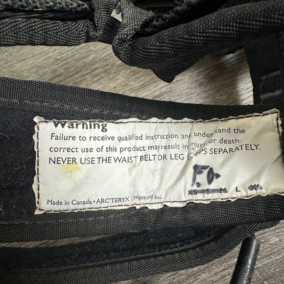 Arc’teryx Vintage Climbing Harness Rock Climbing Gear Retro Early Model Black - Picture 2 of 7